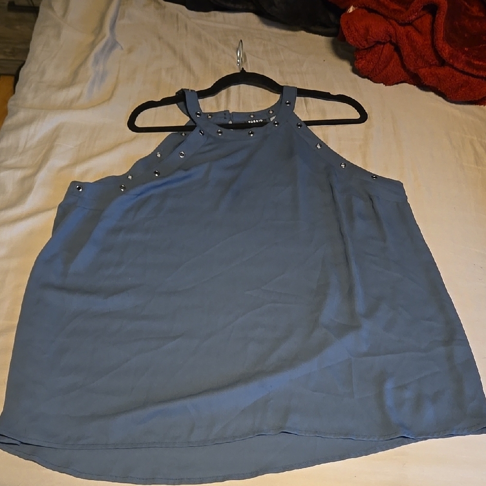 Women's Blue Sleeveless Top